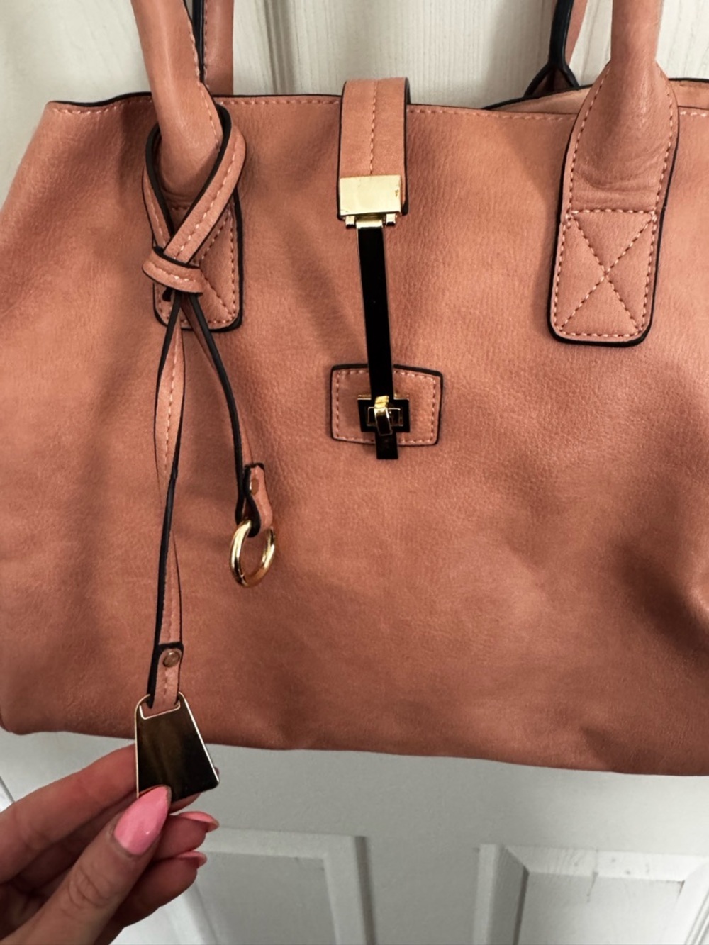 Mellow World Jasmine Convertible Satchel Pink Vegan Leather - Picture 4 of 15
